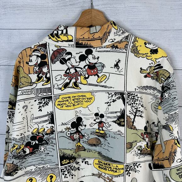 Disney Parks Vintage Mickey Comic Adult size XL Oversized Denim Jean Jacket NEW - Picture 10 of 15
